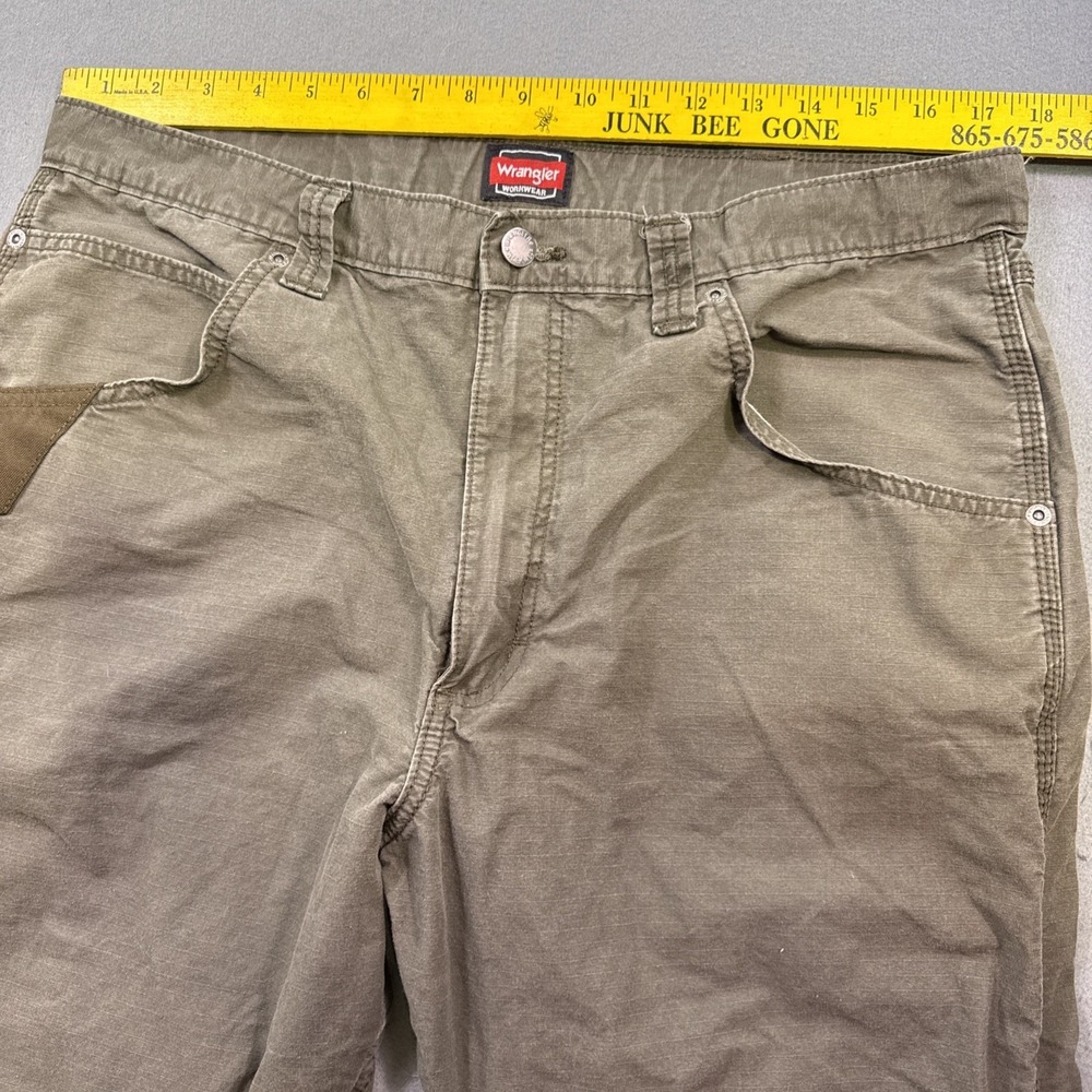 Wrangler ATG All Terrain Gear Tan Canvas Workwear Pants Straight Leg 36X34 - Picture 4 of 8